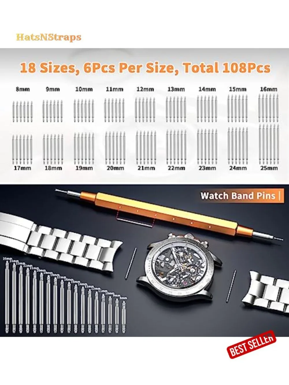 155-Piece Watch Repair Kit – Link Remover, Spring Bar Tool, Case Opener,